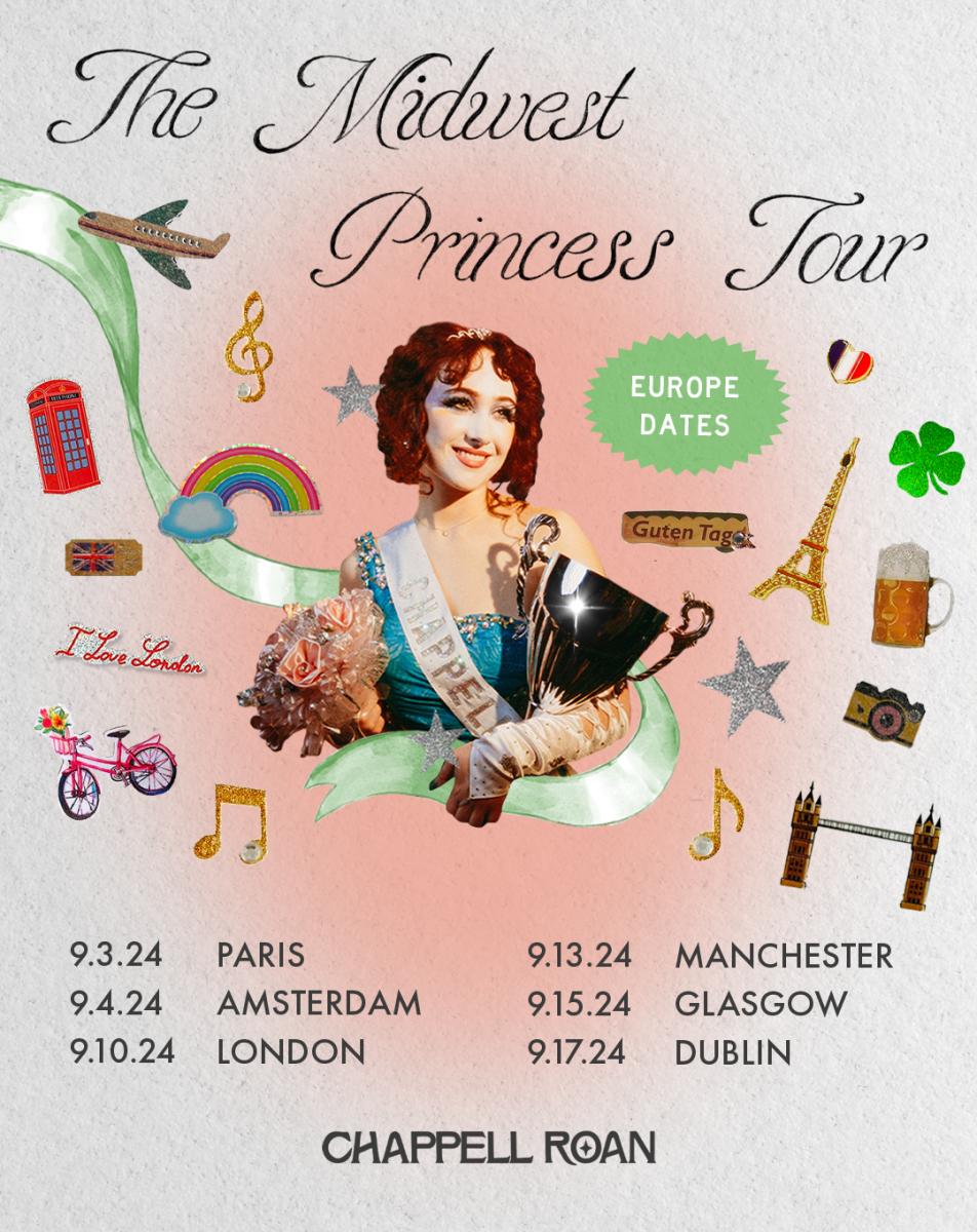 Lịch trình ban đầu của chuyến lưu diễn Midwest Princess Tour tại châu Âu.