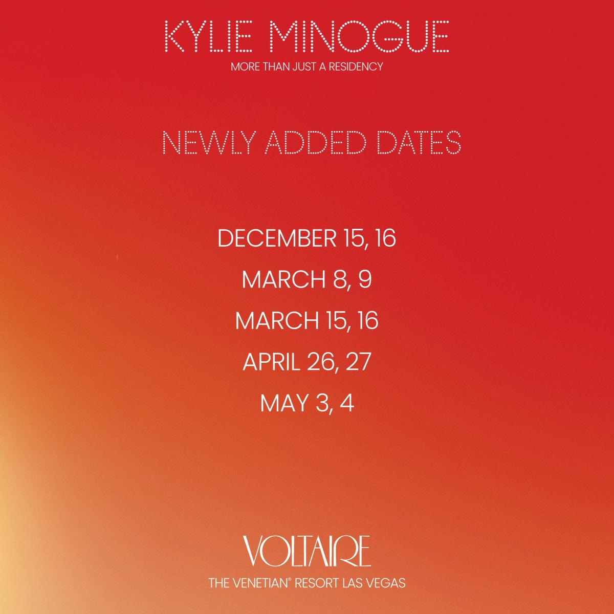 Kylie Tickets - Las Vegas Voltaire at the Venetian - 3 November 2023 -  Stereoboard