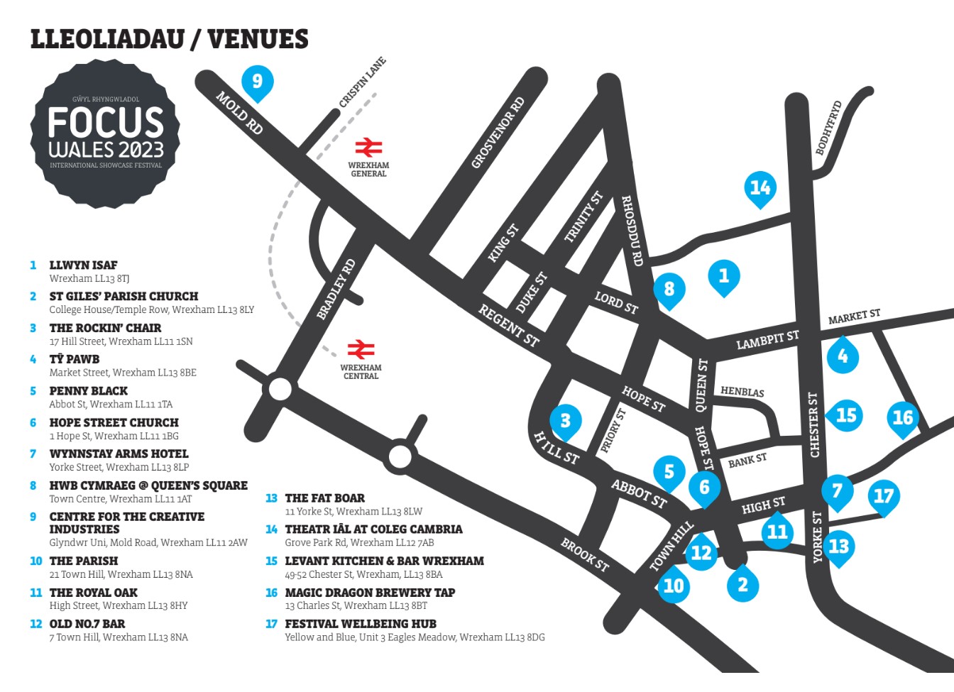 Focus Wales Venue Map